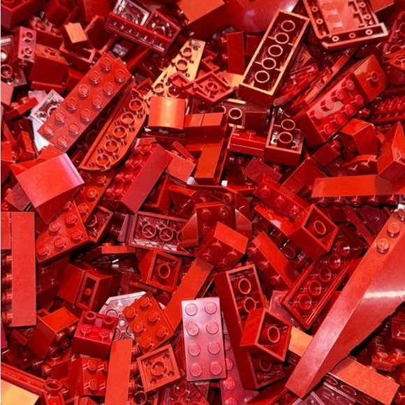 2 POUNDS - Genuine LEGO Dark Red Random Bricks / Pieces / Parts / Plate Bulk Lot - Picture 2 of 2
